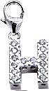 Letter H, 14K Gold Diamond Charm