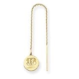 14K Cincinnati Bengals Disc Initial Threader Earrings