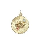 Ship on Disc, 14K Gold Charm