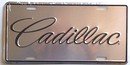 Cadillac Script Silver License Plate