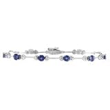 14k White Gold Tanzanite and Diamond Bracelet 3.05 TCW