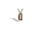 14K White Gold Genuine Emerald-cut Smoky Quartz Pendant