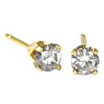 1/4 Carat Diamond Stud Earrings in 14K Yellow Gold