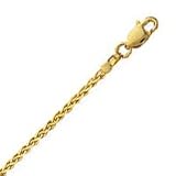 14k Yellow Gold Flat 18 Inch X 2.0 mm Wheat Chain Necklace