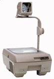 Portable Closed Head Double Lens Overhead Projector (3000 lumens) with Fold Down Arm and Lamp Changer