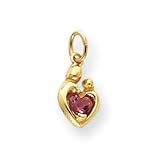 14k Heart Shaped .33PT Mother & Child Pendant