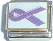 Clearly Charming Purple Ribbon Pancreatic Cancer, Fibromyalgia, Lupus Italian Charm