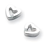 Silver .04ct Diamond Heart Earrings QW162 QG