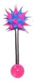 Koosh Tickler Pink Blue Hedge Hog Tongue Barbell body jewelry piercing bar Ring