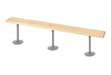Maple Hardwood Locker Bench 10 Ft Bolt Down