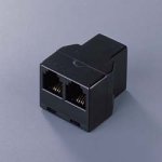 バッファローコクヨサプライ Arvel テレフォン2分配アダプタジャック×2黒  ATL238