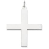 14k White Gold Laser Designed Cross Pendant