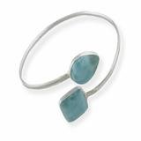 Flexible Combined Larimar Bangle by 