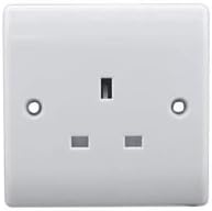 B G Electrical 823 Nexus White 1 Gang Unswitched Socket 13A