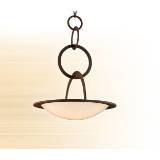 Corbett-Lighting 84-75 Cirque - Five Light Inverted Pendant, Brown Suede Finish with Antique Pearl Glass