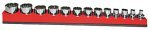 3/8 Shallow Drive Straight Line Organizer - Red - S3811 by Mechanic's Time Savers - Mechanic's Time Savers - S3811