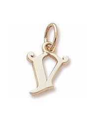 Rembrandt Charms, Letter V Charm, 10K Yellow Gold