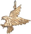 Eagle in Flight, 14K Gold Charm