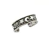 Toe Ring - Sterling Silver Moon and Stars Toe Ring