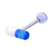Stainless Steel with UV White/Light Blue Pill Barbell Sold as a Pair