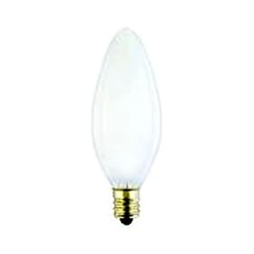 25 Watt Torpedo Shape Light Bulb Candelabra Base Frosted Long Life Incandescent by SLI Lighting