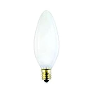 40 Watt Torpedo Shape Light Bulb Candelabra Base Frosted Long Life Incandescent by Sli Lighting