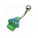 14g (14 Gauge) Curved Barbell Green Small Mushroom belly button ring with 316L Surgical Steel Bar Be