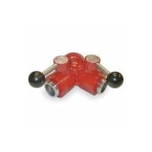 Moon 430-2521521 Cast Brass Fire Hose Hydrant Adapter, Pin Lug, 2 1/2 NST Female Swivel x (2) 1 1/2 NST Male