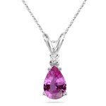 0.02 Cts Diamond & 0.45 Cts Pink Sapphire Pendant 