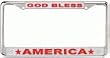 God Bless America Chrome License Plate Frame