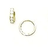 Childrens Toyshop  Jewelry : 14k Yellow 1.5 mm Round CZ Childrens Hinged Earrings