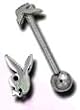Cut out Playboy tongue ring