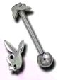 Cut out Playboy tongue ring
