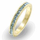 Simulated Aquamarine Eternity Ring 18kt Gold EP Size 4-9 Lifetime Guarantee ET31