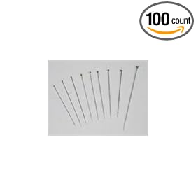 Insect Pins; Stainless Steel; Black; Size 00