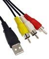 USB Male A to 3 RCA AV A/V TV adapter Cord Cable for Vizio tv & video