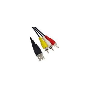 USB Male A to 3 RCA AV A/V TV adapter Cord Cable for Panasonic tv & video