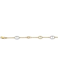 CleverEves 14K Gold Two-Tone Hoop Link Bracelet