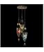 Fine Art Lamps 608640-4 Scheherazade 3 Light Single Tier Chandelier in Aged Dark Bronze with Sunset Red glass