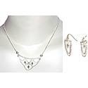 Sterling Silver Earring & Necklace Set with Labradorite Gemstone Beads (snec267)