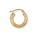 Jewelco London 9ct Yellow gold 3mm hoop earrings with textured stripe design ( 0.9g )