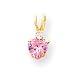 14k Pink CZ (Cubic Zirconia) and CZ (Cubic Zirconia) Heart Necklace