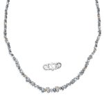 15.00 Cts Light Grey Diamond Rough Bead Necklace Strand in Silver 15.00 Cts Light Grey Diamond Rough Bead Necklace Strand in Silver