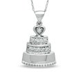 ZALES 1/5 CT. T.W. Diamond Wedding Cake Pendant in 10K White Gold