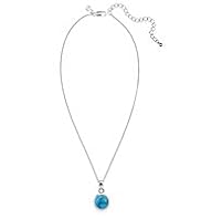 Sterling Silver Speckle Round Pendant Necklace