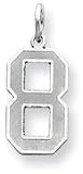 Sports Number Charm, White Gold