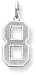 Sports Number Charm, White Gold
