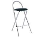FOLDING BAR STOOL BLACK SEAT W/CHRM LEGS