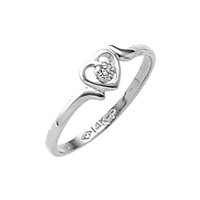 Childrens Toyshop  Jewelry : 14kt. White Gold, Children's Diamond Heart Ring