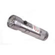 Compact 2-in-1 Super-Bright 8-LED Flashlight with Laser Pointer - Titanium Silver Aluminum